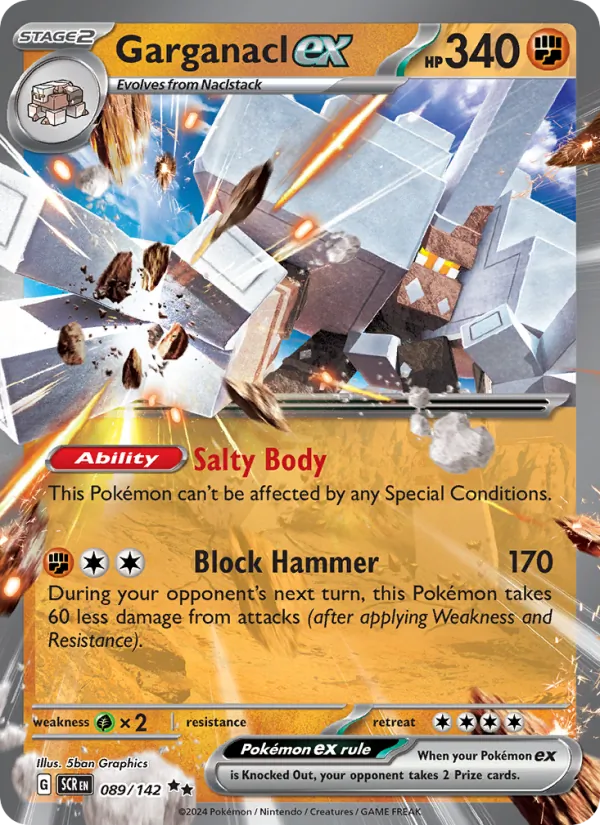 Garganacl ex — Stellar Crown #089 (Pokémon TCG card)