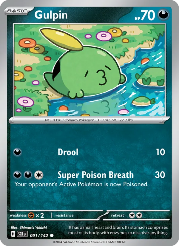 Gulpin — Stellar Crown #091 (Pokémon TCG card)
