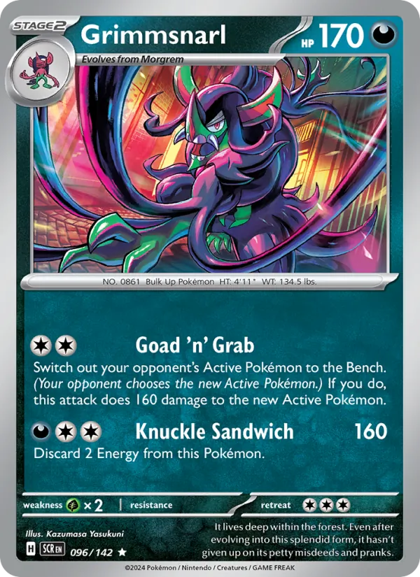 Grimmsnarl — Stellar Crown #096 (Pokémon TCG card)