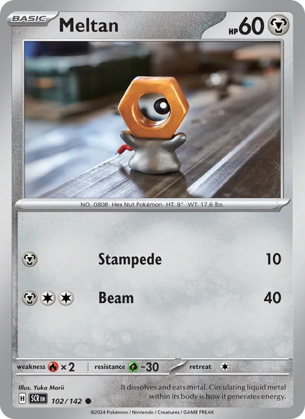 Meltan — Stellar Crown #102 (Pokémon TCG card)