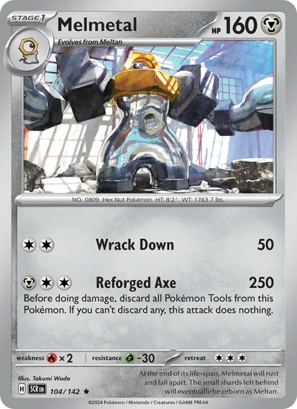 Melmetal — Stellar Crown #104 (Pokémon TCG card)