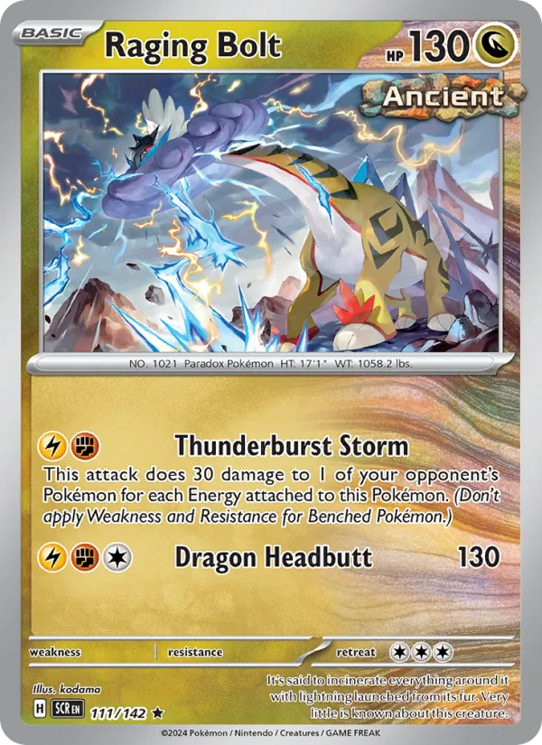 Raging Bolt — Stellar Crown #111 (Pokémon TCG card)