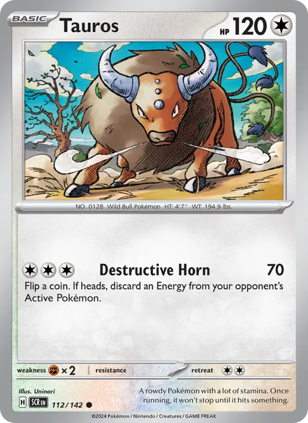 Tauros — Stellar Crown #112 (Pokémon TCG card)