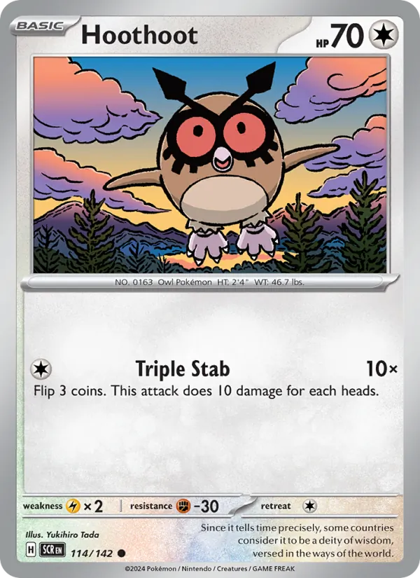 Hoothoot — Stellar Crown #114 (Pokémon TCG card)