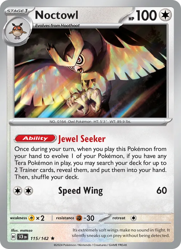 Noctowl — Stellar Crown #115 (Pokémon TCG card)