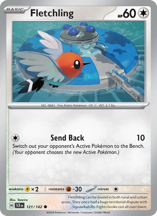 Fletchling — Stellar Crown #121 (Pokémon TCG card)
