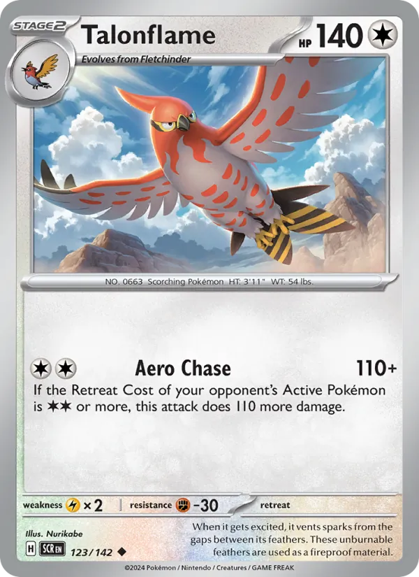 Talonflame — Stellar Crown #123 (Pokémon TCG card)