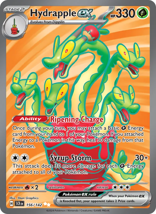 Hydrapple ex — Stellar Crown #156 (Pokémon TCG card)