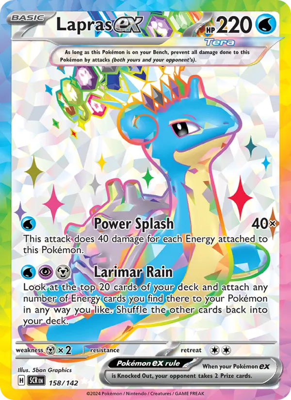 Lapras ex — Stellar Crown #158 (Pokémon TCG card)