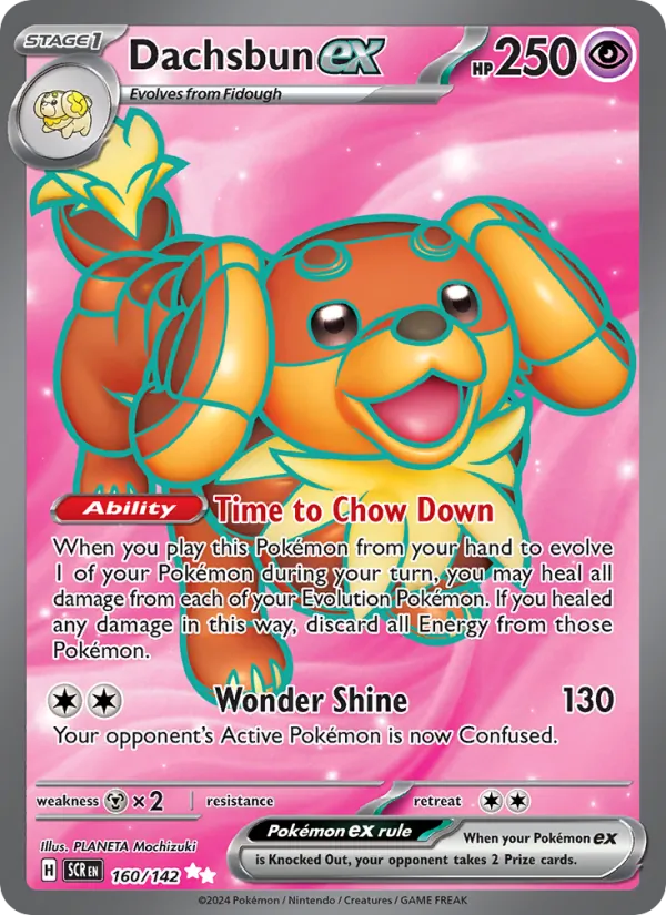 Dachsbun ex — Stellar Crown #160 (Pokémon TCG card)