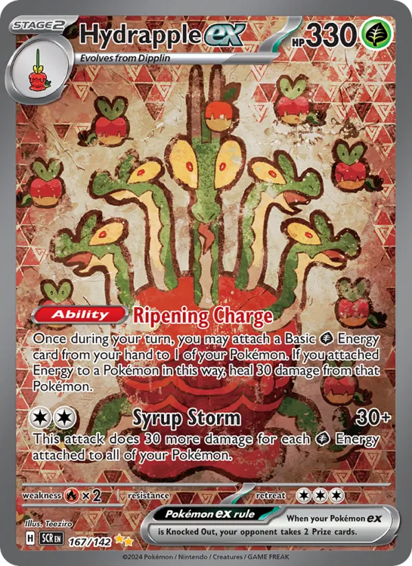 Hydrapple ex — Stellar Crown #167 (Pokémon TCG card)