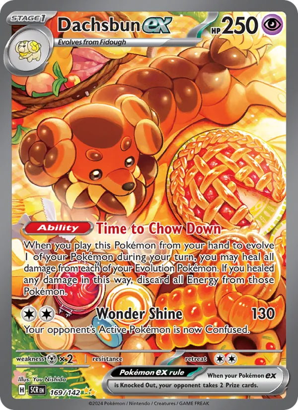 Dachsbun ex — Stellar Crown #169 (Pokémon TCG card)