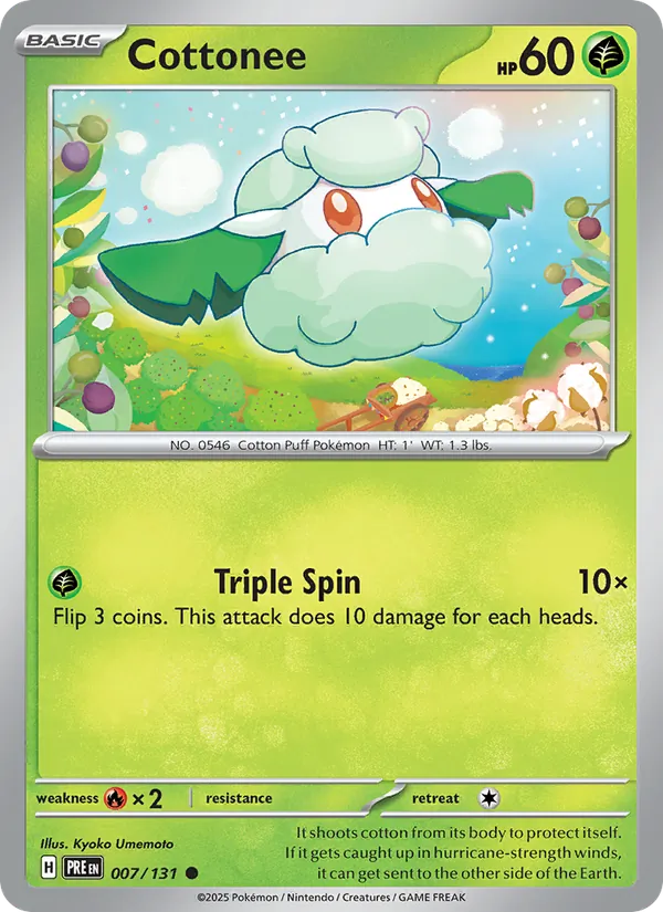Cottonee — Prismatic Evolutions #007 (Pokémon TCG card)