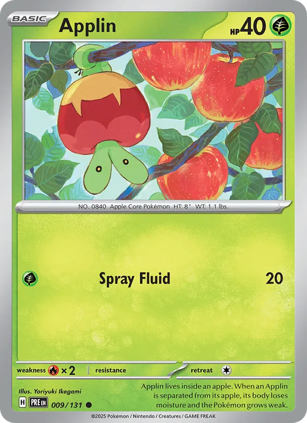 Applin — Prismatic Evolutions #009 (Pokémon TCG card)