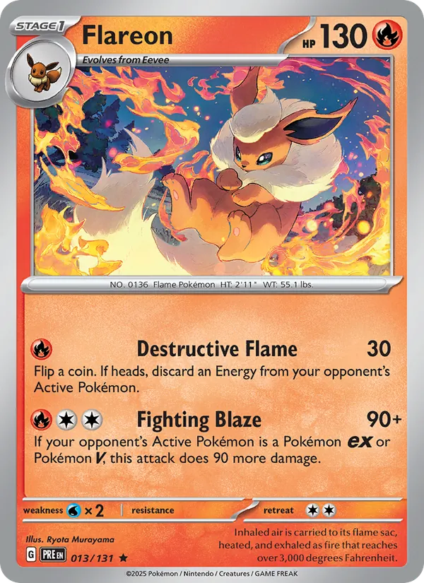 Flareon — Prismatic Evolutions #013 (Pokémon TCG card)