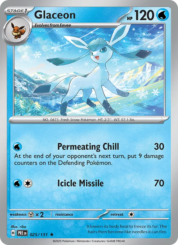 Glaceon — Prismatic Evolutions #025 (Pokémon TCG card)
