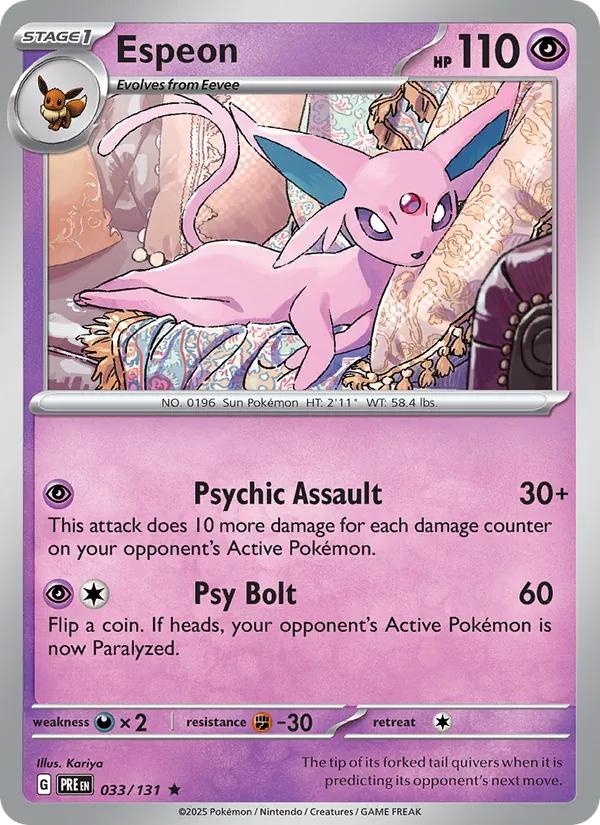 Espeon — Prismatic Evolutions #033 (Pokémon TCG card)