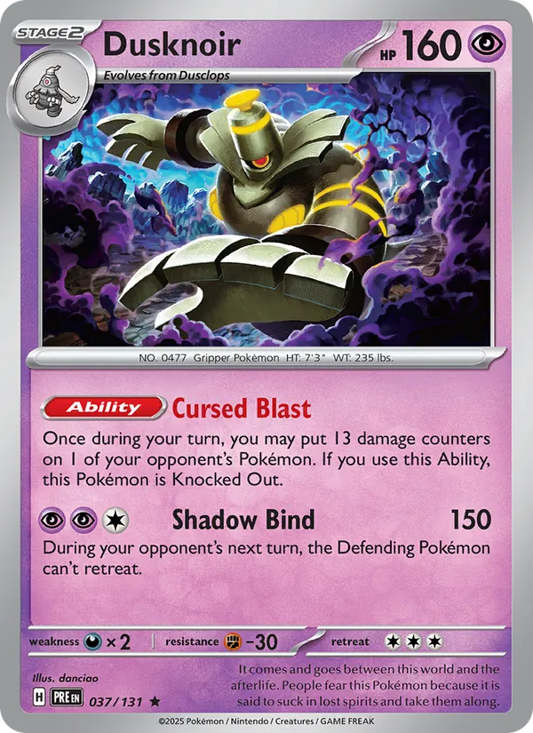 Dusknoir — Prismatic Evolutions #037 (Pokémon TCG card)