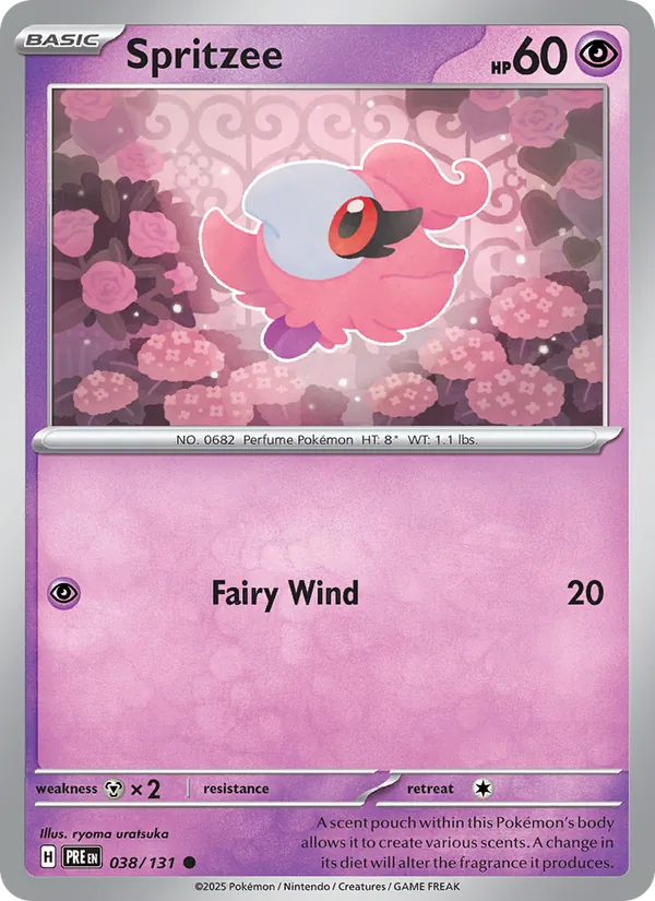 Spritzee — Prismatic Evolutions #038 (Pokémon TCG card)