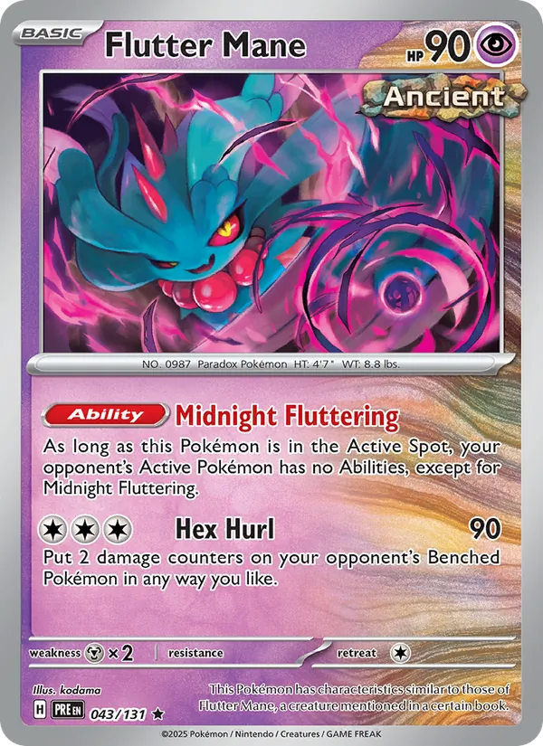 Flutter Mane — Prismatic Evolutions #043 (Pokémon TCG card)