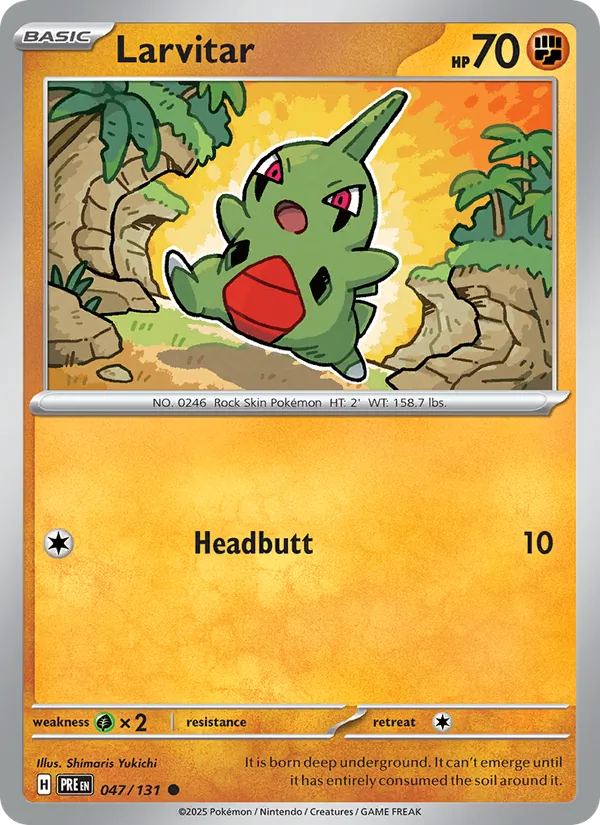 Larvitar — Prismatic Evolutions #047 (Pokémon TCG card)