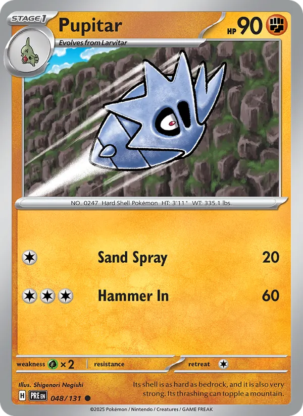 Pupitar — Prismatic Evolutions #048 (Pokémon TCG card)