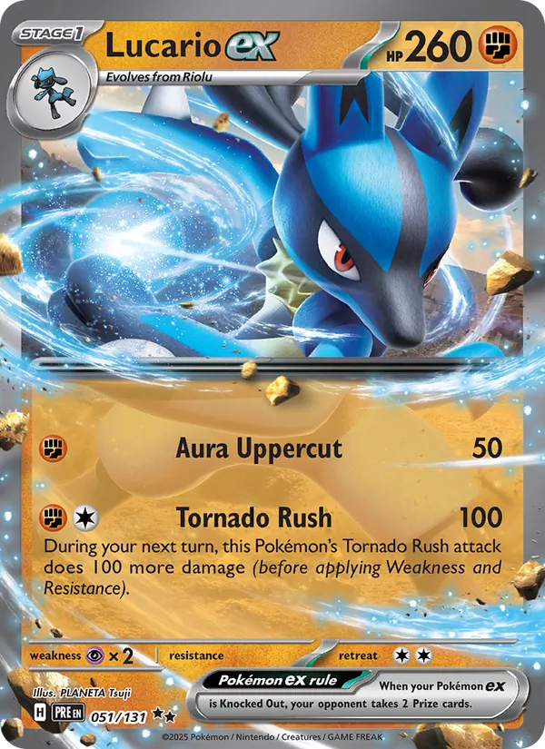 Lucario ex — Prismatic Evolutions #051 (Pokémon TCG card)