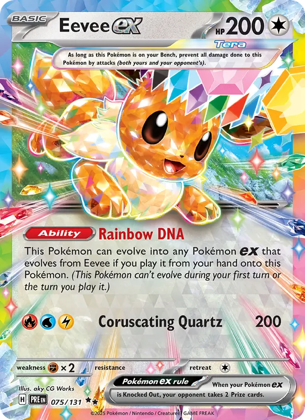 Eevee ex — Prismatic Evolutions #075 (Pokémon TCG card)