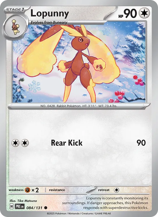 Lopunny — Prismatic Evolutions #084 (Pokémon TCG card)