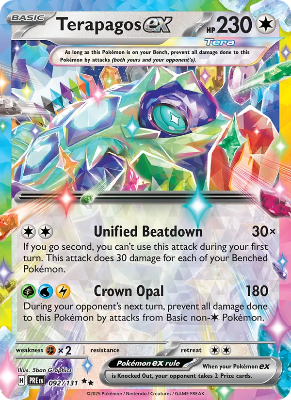 Terapagos ex — Prismatic Evolutions #092 (Pokémon TCG card)