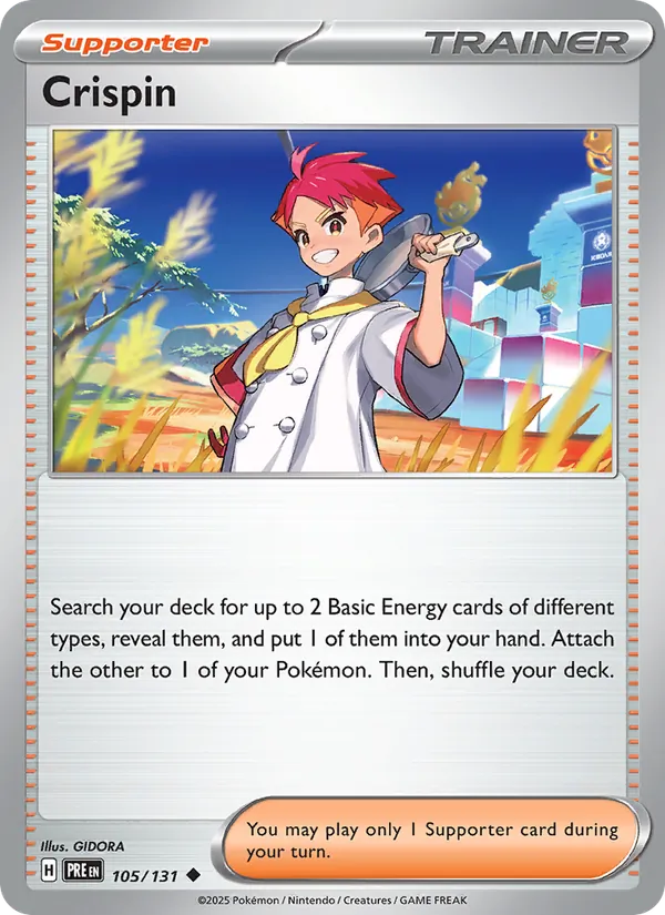 Crispin — Prismatic Evolutions #105 (Pokémon TCG card)