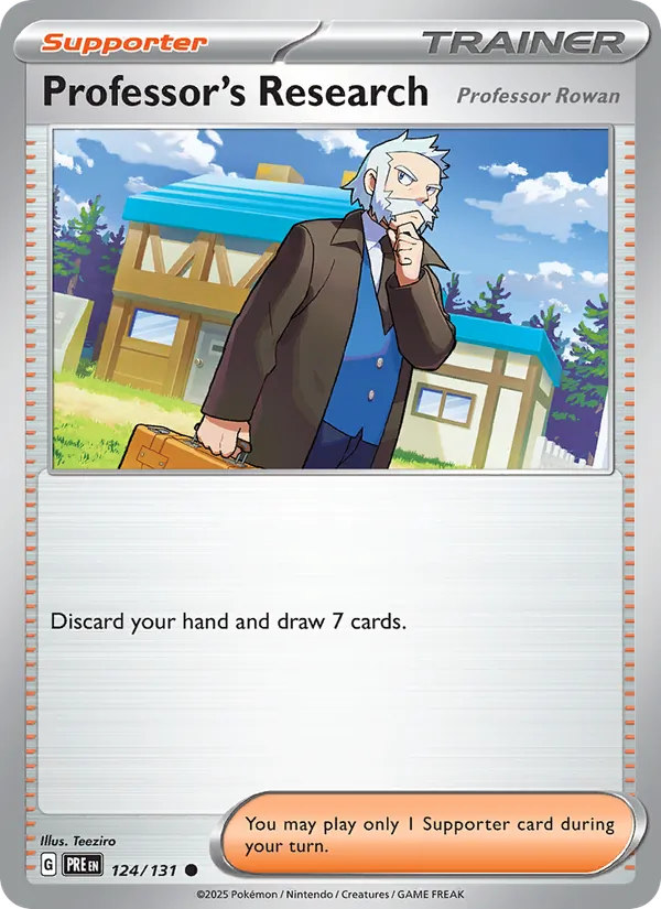 Professor's Research — Prismatic Evolutions #124 (Pokémon TCG card)