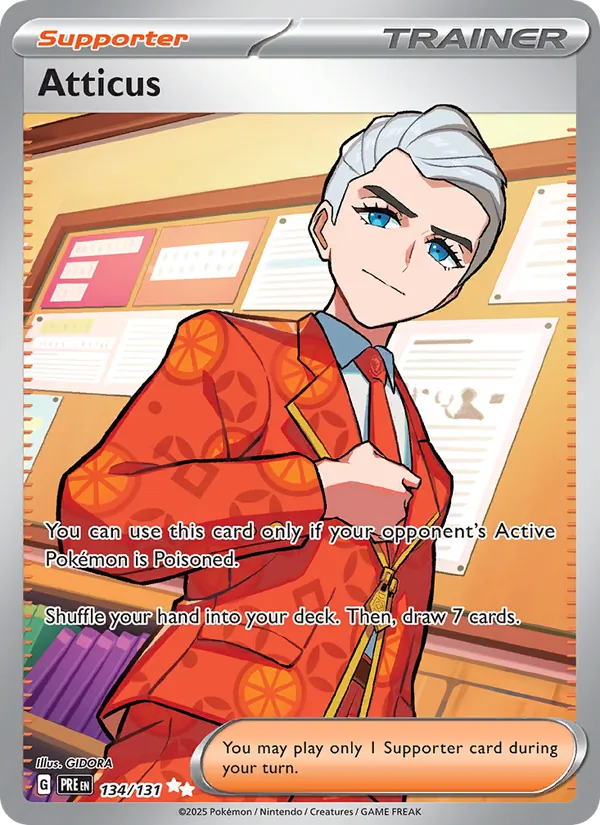 Atticus — Prismatic Evolutions #134 (Pokémon TCG card)