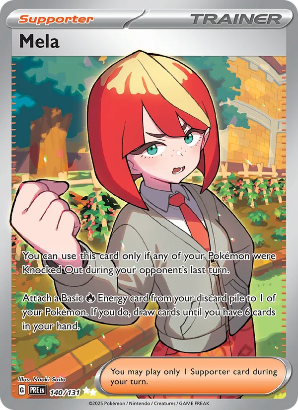 Mela — Prismatic Evolutions #140 (Pokémon TCG card)