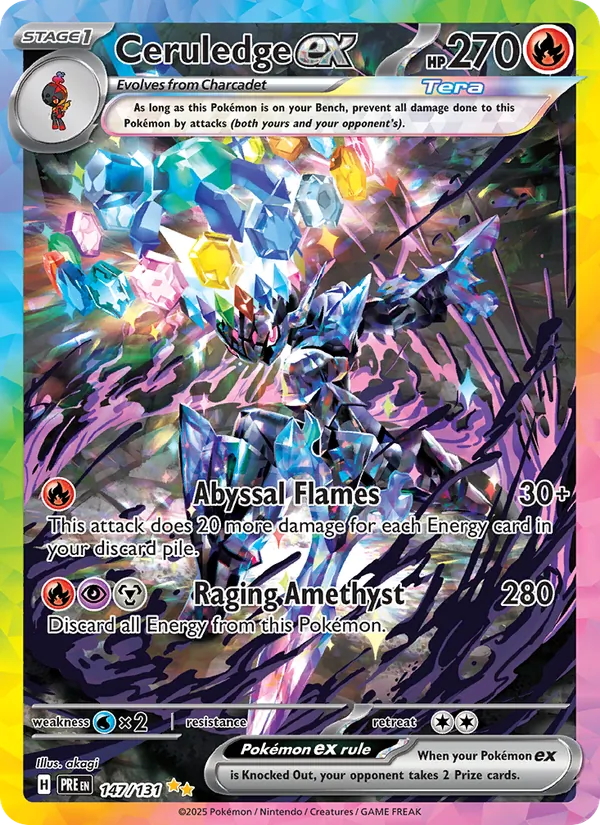 Ceruledge ex — Prismatic Evolutions #147 (Pokémon TCG card)