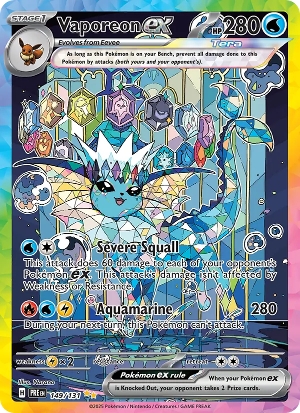 Vaporeon ex — Prismatic Evolutions #149 (Pokémon TCG card)