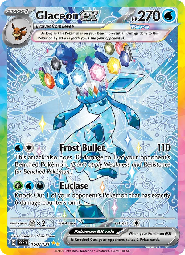 Glaceon ex — Prismatic Evolutions #150 (Pokémon TCG card)