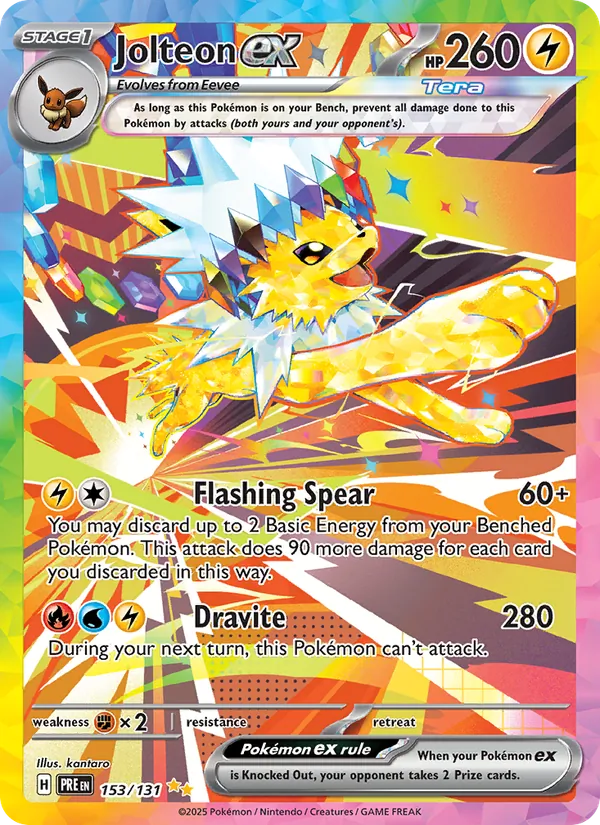 Jolteon ex — Prismatic Evolutions #153 (Pokémon TCG card)