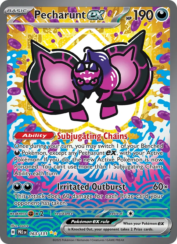 Pecharunt ex — Prismatic Evolutions #163 (Pokémon TCG card)