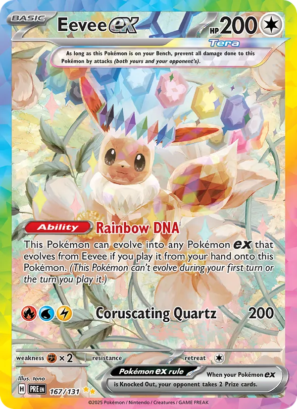 Eevee ex — Prismatic Evolutions #167 (Pokémon TCG card)