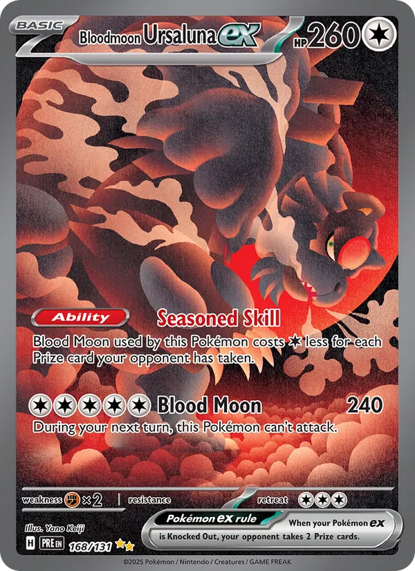 Bloodmoon Ursaluna ex — Prismatic Evolutions #168 (Pokémon TCG card)