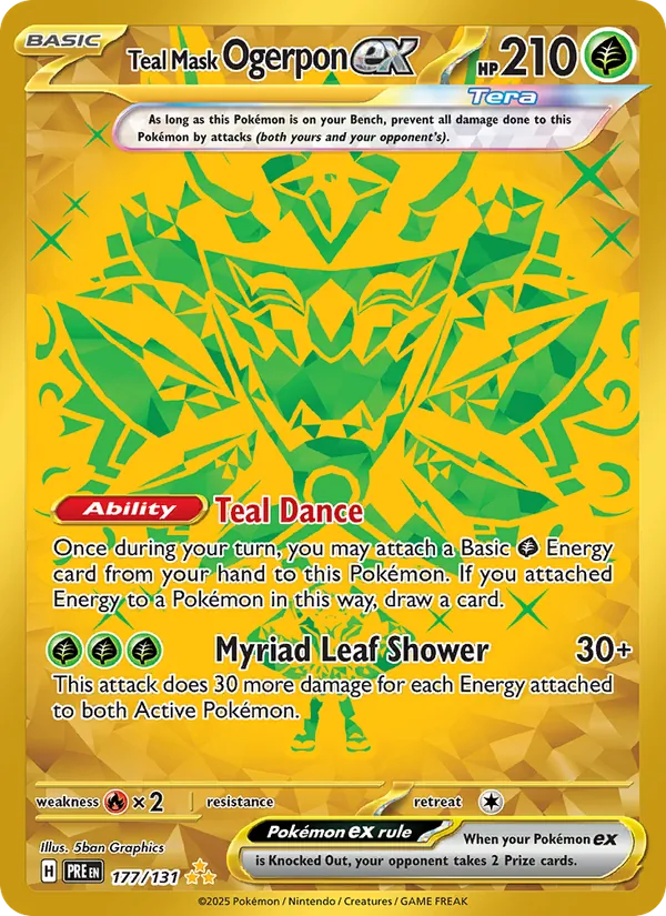Teal Mask Ogerpon ex — Prismatic Evolutions #177 (Pokémon TCG card)