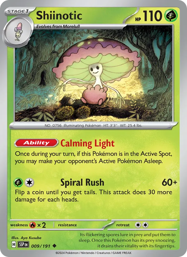 Shiinotic — Surging Sparks #009 (Pokémon TCG card)