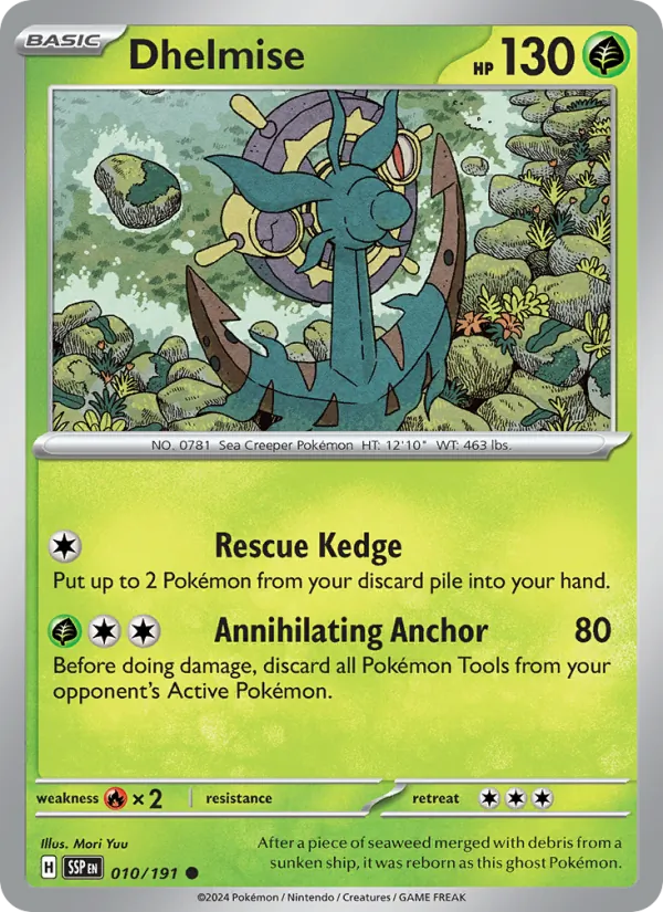 Dhelmise — Surging Sparks #010 (Pokémon TCG card)