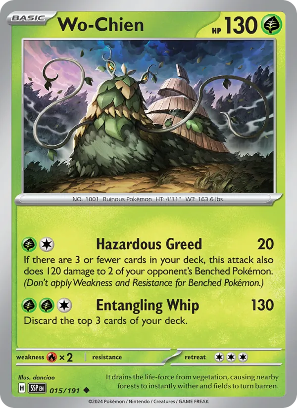 Wo-Chien — Surging Sparks #015 (Pokémon TCG card)