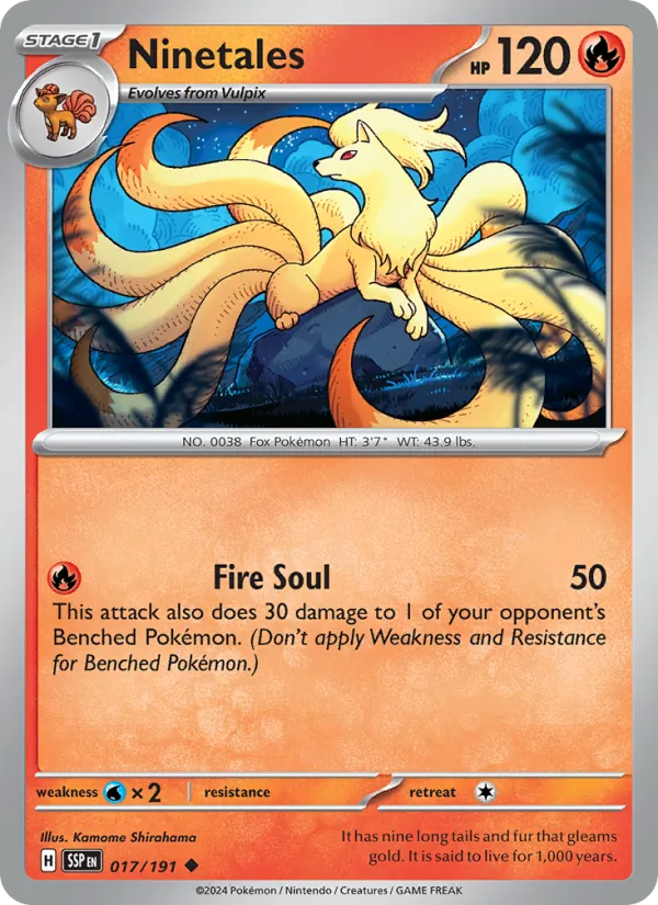 Ninetales — Surging Sparks #017 (Pokémon TCG card)