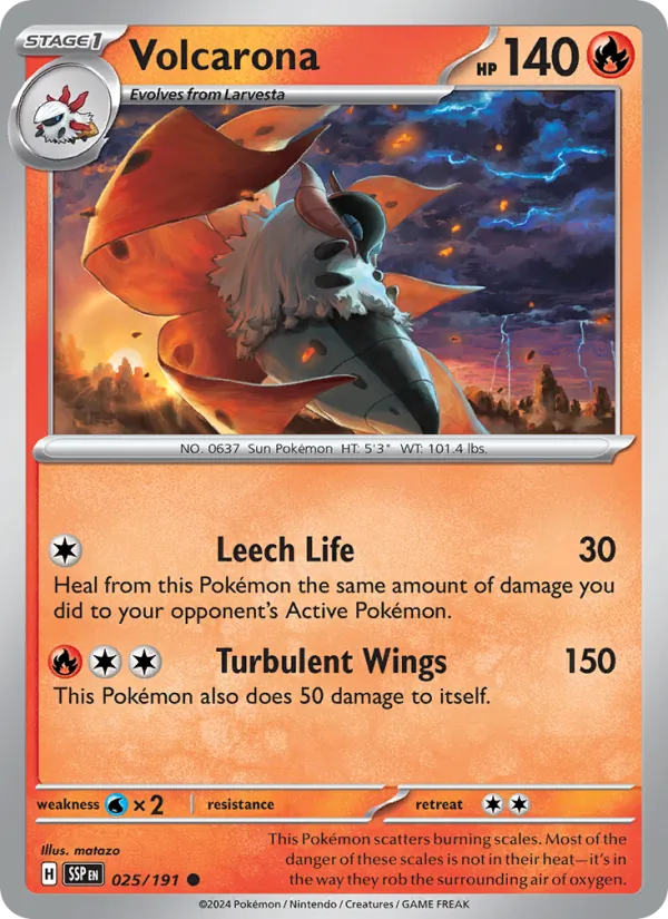 Volcarona — Surging Sparks #025 (Pokémon TCG card)