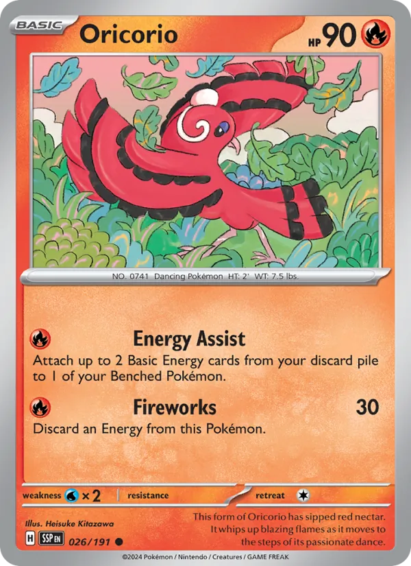Oricorio — Surging Sparks #026 (Pokémon TCG card)