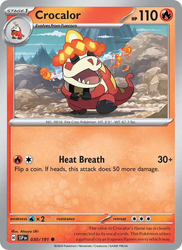 Crocalor — Surging Sparks #030 (Pokémon TCG card)