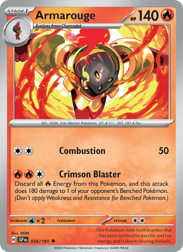 Armarouge — Surging Sparks #034 (Pokémon TCG card)